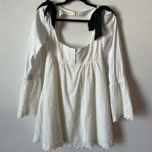 For Love & Lemons Charlotte Eyelet Babydoll Dress NWT